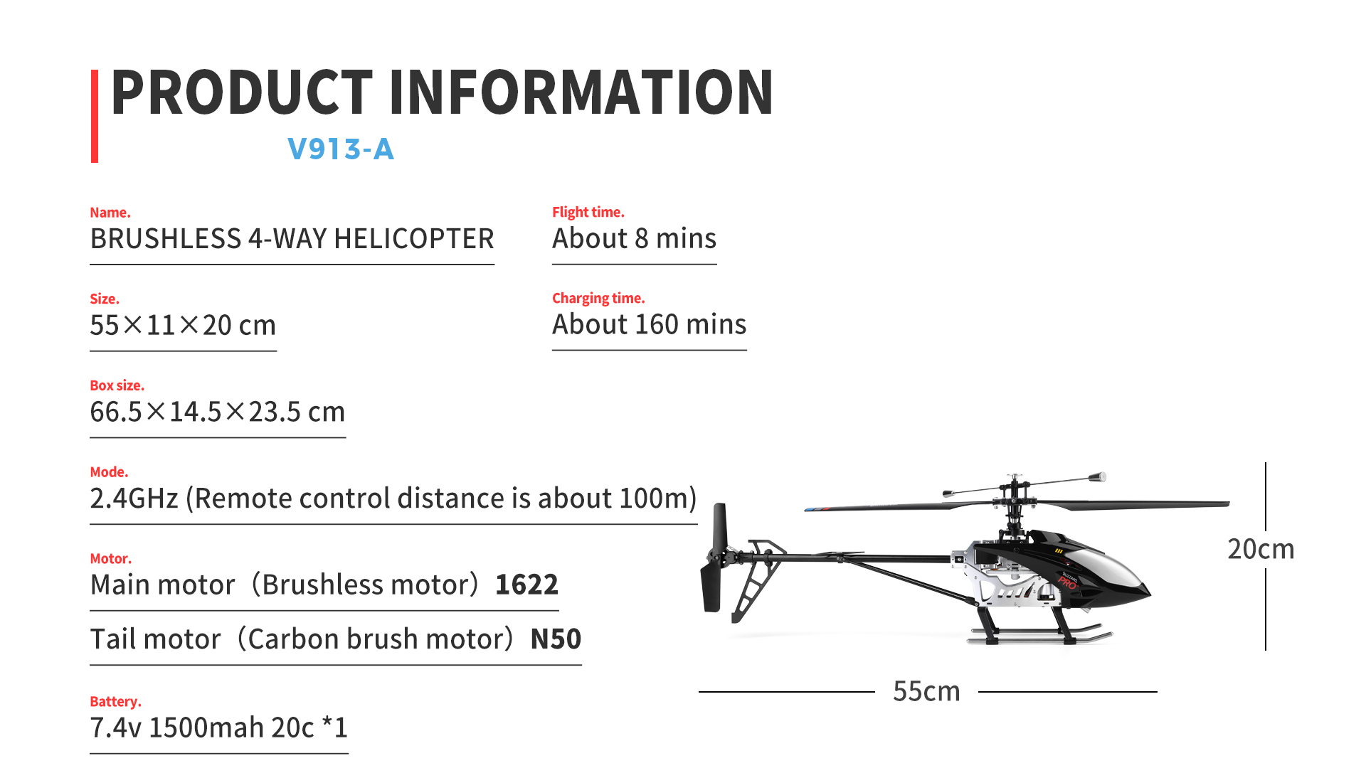 WLtoys-V913-A-Brushless-Version-24G-4CH-Einblatt-Hubschrauber-mit-Houmlheneinstellung-RC-Helicopter--2008223-12